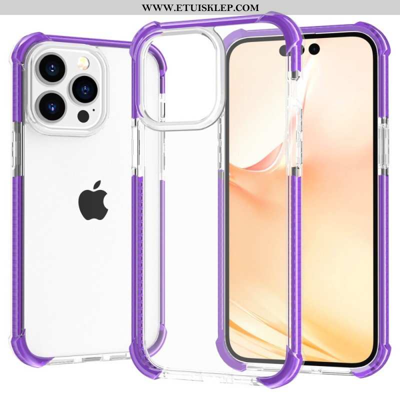 Etui do iPhone 14 Pro Max Przezroczyste Kolorowe Krawędzie